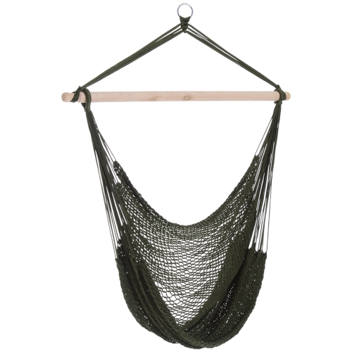 Outsunny Hanging Woven Hammock Green