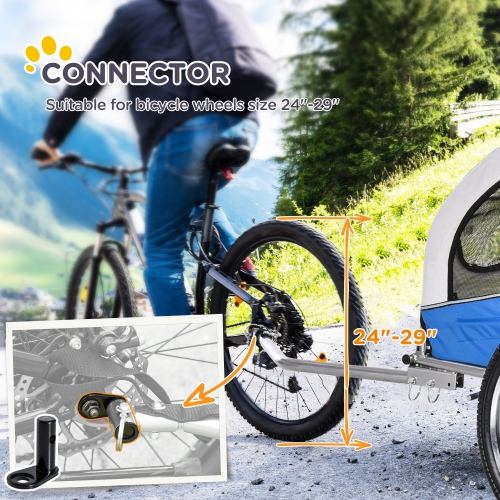 Poussette 2-en-1 pour remorque de vélo pour animal de compagnie d'Aosom Panier de vélo Support de chariot pour transport avec suspension, attelage,
