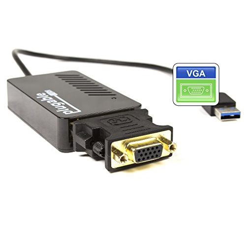 Plugable USB 3.0 to VGA / DVI / HDMI Video Graphics Adapter for Multiple Monitors up to 2048x1152 / 1920x1080 (Supports Window