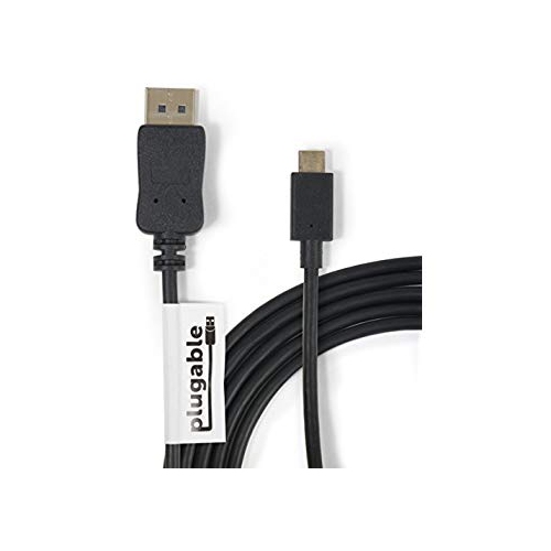 Plugable USB-C to DisplayPort Adapter Cable for 2016 / 2017 MacBook Pro, MacBook Retina 2015 / 2016, Chromebook Pix