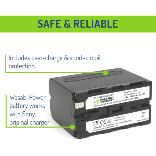 Wasabi Power Battery for Sony NP-F975, NP-F970, NP-F960, NP-F950 and Sony DCR-VX2100, DSR-PD150, DSR-PD170, FDR-AX1,