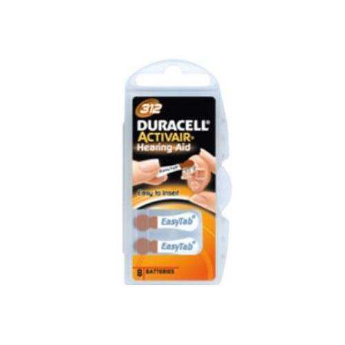 24-Pack Size 312 Duracell Easy Tab Hearing Aid Batteries