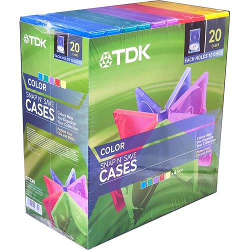 TDK Snap N' Save Cases 27MM PP Poly Five Assort Colour x 4 Each Retail