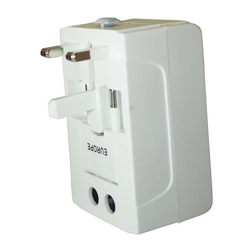 Exian Universal Travel Adapter 1A USB x 2, AC 6A 100-240Vac 50/60Hz