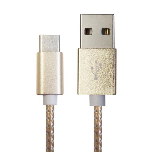 Exian USB Type-C to USB Sync/Charge Braided Knitted Cable 1 Meter in Gold