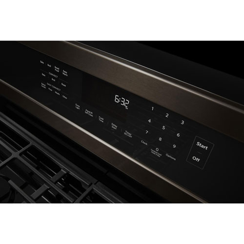 KitchenAid 30" 5.8 Cu. Ft. True Convection 5-Burner Gas Range (KFGG500EBS) - Black Stainless Steel