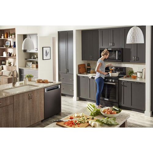 KitchenAid 30" 5.8 Cu. Ft. True Convection 5-Burner Gas Range (KFGG500EBS) - Black Stainless Steel