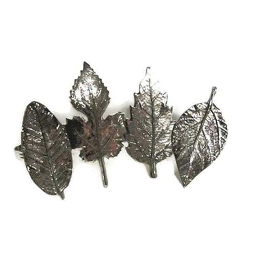 Elegance Asst'd Leaf Napkin Rings set of 4