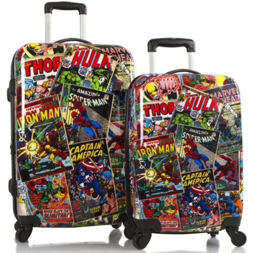 Marvel Comics Luggage Set Spinner Carry-on Suitcase 2 Pcs Set - 26 Inch, 21 Inch