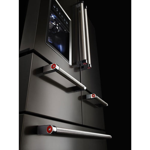 KitchenAid 36" 25.8 Cu. Ft. 5-Door French Door Refrigerator (KRMF706EBS) - Black Stainless Steel