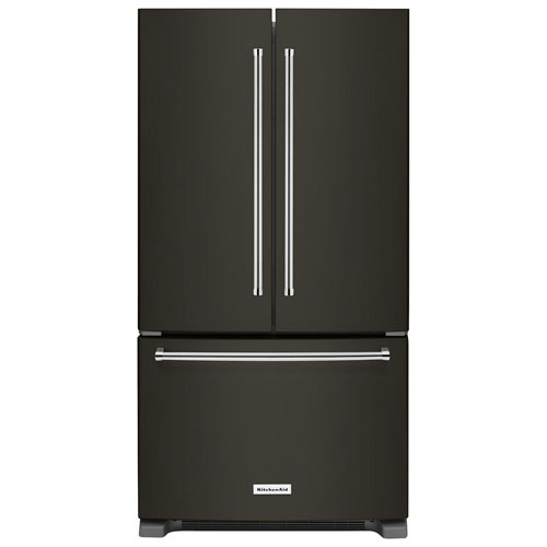 KitchenAid 36" 20 Cu. Ft. Counter-Depth French Door Refrigerator -Black Stainless Steel