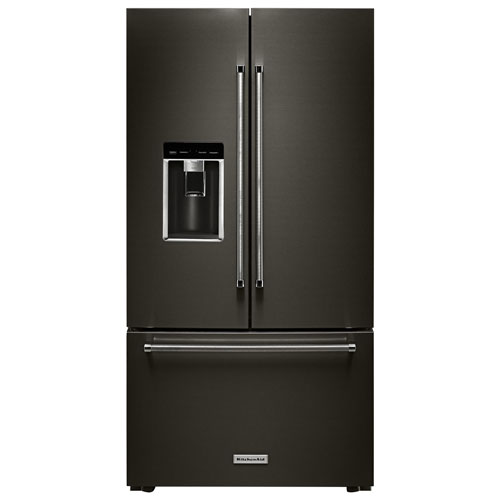 KitchenAid 36" 23.8 Cu. Ft. Counter-Depth French Door Refrigerator - Black