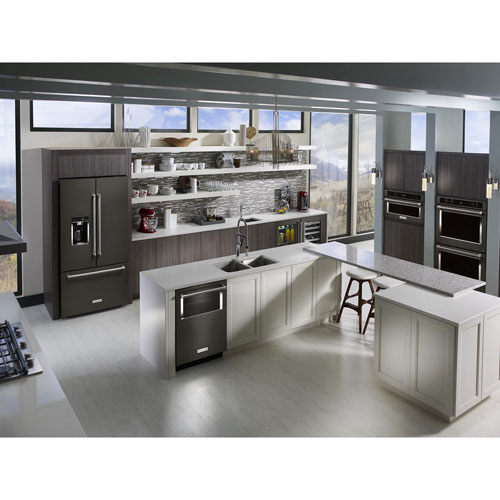 KitchenAid 36" 23.8 Cu. Ft. Counter-Depth French Door Refrigerator - Black