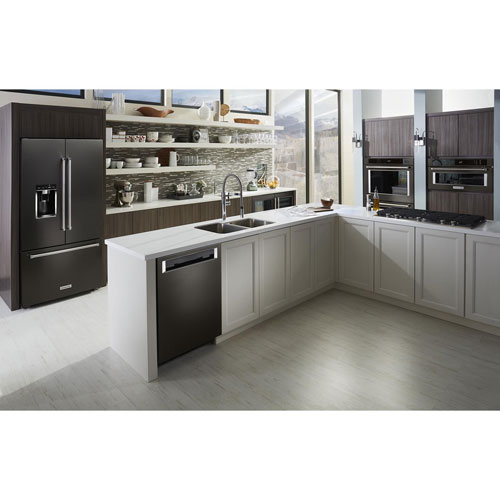 KitchenAid 36" 23.8 Cu. Ft. Counter-Depth French Door Refrigerator - Black