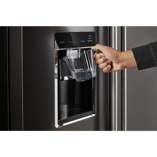 KitchenAid 36" 23.8 Cu. Ft. Counter-Depth French Door Refrigerator - Black