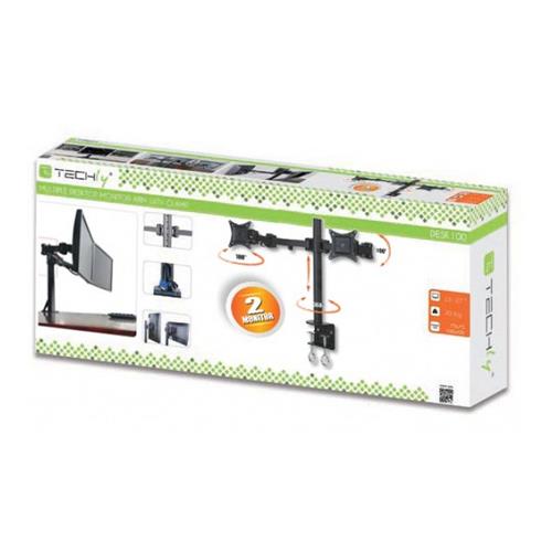 Techly 2 Monitor Desk Stand for 13-27in Screens