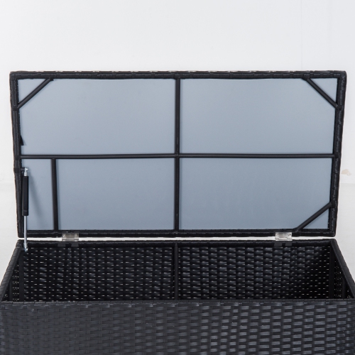 Outsunny – Ensemble de meubles de patio de 6 pièces avec coussin, sofa de patio modulaire en osier de résine de polyéthylène, avec table de rangement