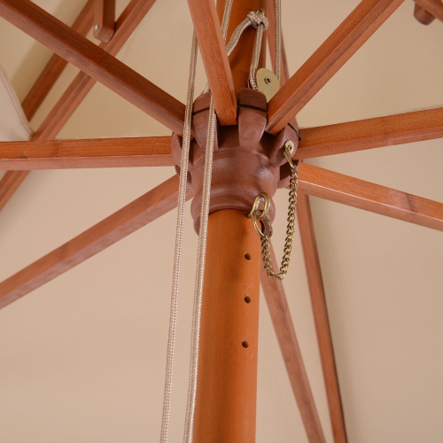 Parasol de patio carré en bois Outsunny, 10 x 10 pi, parasol, parasol, parasol, parasol, style pagode 2 Pulley, kaki