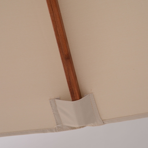 Parasol de patio carré en bois Outsunny, 10 x 10 pi, parasol, parasol, parasol, parasol, style pagode 2 Pulley, kaki