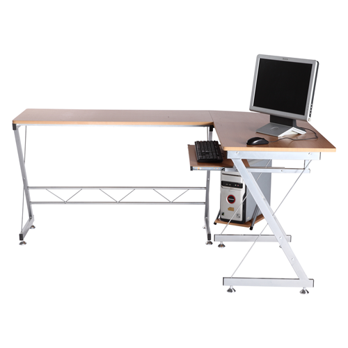 Homcom 67 L Shaped Corner Computer Desk Nature Best Buy Canada