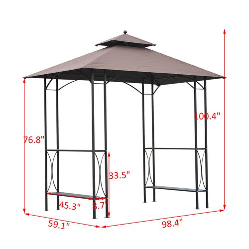 Outsunny 8x5FT BBQ tent with 2-Tires Shelf Coffee