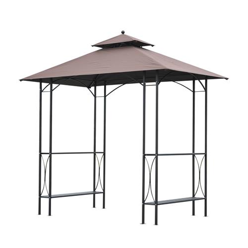 Outsunny 8x5FT BBQ tent with 2-Tires Shelf Coffee