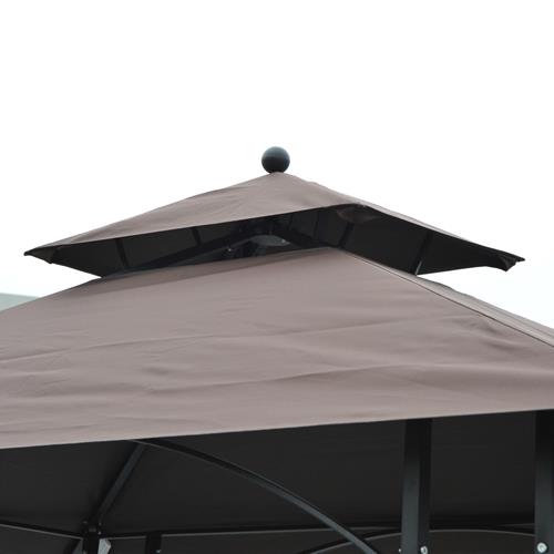 Outsunny 8x5FT BBQ tent with 2-Tires Shelf Coffee