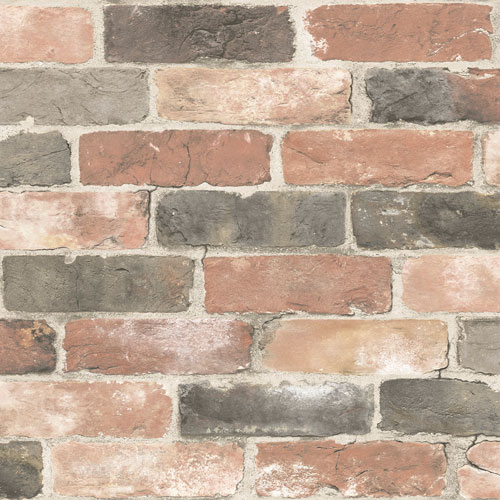 NuWallpaper Newport Reclaimed Brick Peel & Stick Wallpaper - Red