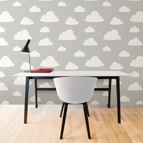 Star  Cloud Subtle Kids Self Adhesive Wallpaper  WallMantra