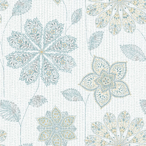 Papier peint autocollant Gypsy Floral de NuWallpaper - Bleu