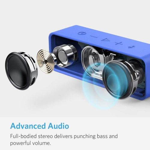 Anker SoundCore Bluetooth Speaker with 24-Hour Playtime, 66-Foot Bluetooth Range & Built-in Mic, Dual-Driver Portable Wireless