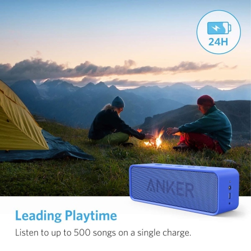 Anker SoundCore Bluetooth Speaker with 24-Hour Playtime, 66-Foot Bluetooth Range & Built-in Mic, Dual-Driver Portable Wireless
