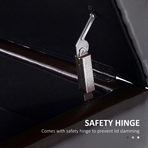 HOMCOM Shoe Bench, Tufted PU Leather Upholstered Entryway Bench with Lift-Top, Shoe Rack and Wood Frame for Living Room, Hallway, Brown