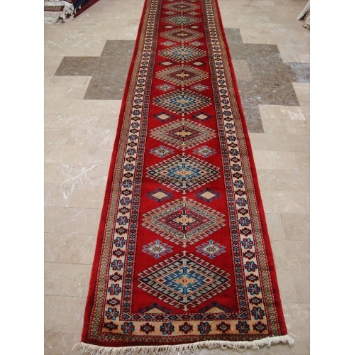 AHMEDANI  Rectangle Runner Rug Shirvan Kuba Fine Veg Dyed Kazak Hand Knotted Wool Carpet (12.1 X 2.8)'