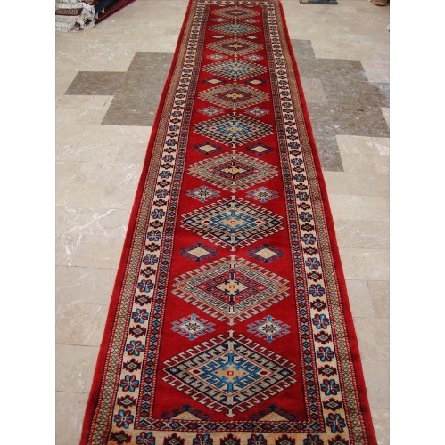 Rectangle Runner Rug Shirvan Kuba Fine Veg Dyed Kazak Hand Knotted Wool Carpet'