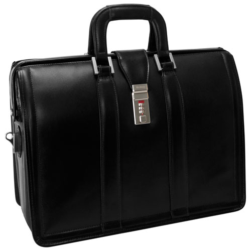 McKlein Morgan Leather 17&quot; Laptop Briefcase - Black : Laptop Bags - Best Buy Canada