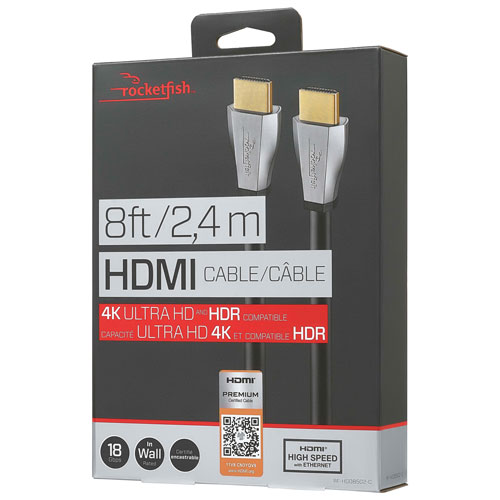Câble HDMI UHD 4K de 2,4 m de Rocketfish - Exclusivité Best Buy
