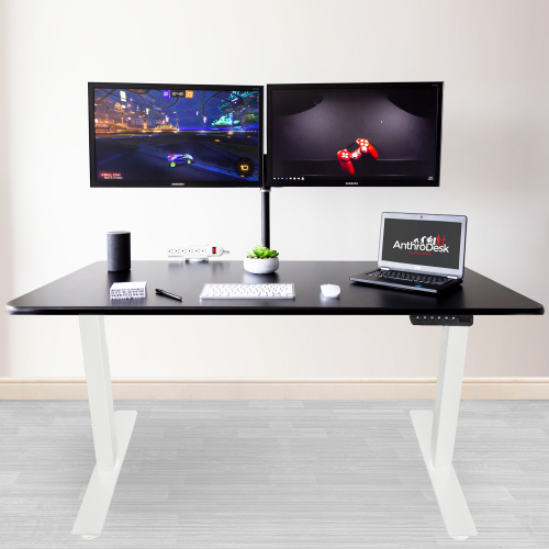 Single Motor Programmable Standing Desk - White