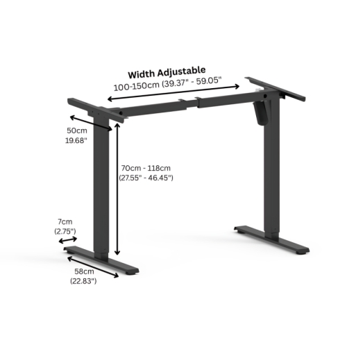 Single Motor Programmable Standing Desk - Black