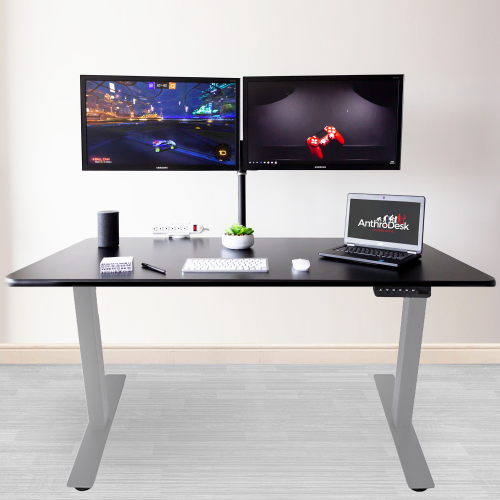 Single Motor Programmable Standing Desk - Grey