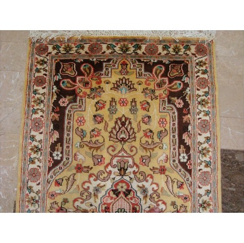 Ahmedani Exclusive Medallion Flowers Hand Knotted Wool Silk Carpet 5.7' x 3.1' Area Rug - Multi-Colour