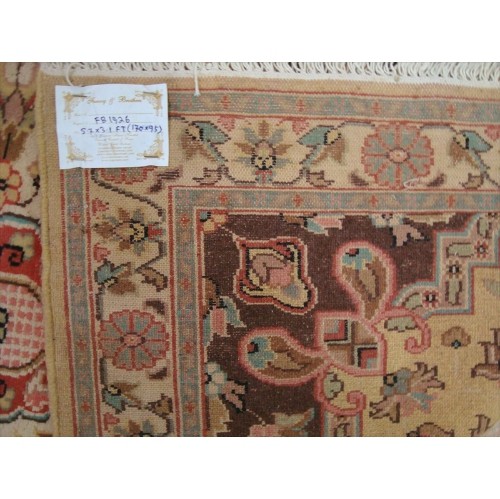 Ahmedani Exclusive Medallion Flowers Hand Knotted Wool Silk Carpet 5.7' x 3.1' Area Rug - Multi-Colour