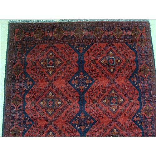 Exclusive Afghan Khal Muhamadi Dark Red Rectangle Area Rug Hand Knotted Wool Carpet'