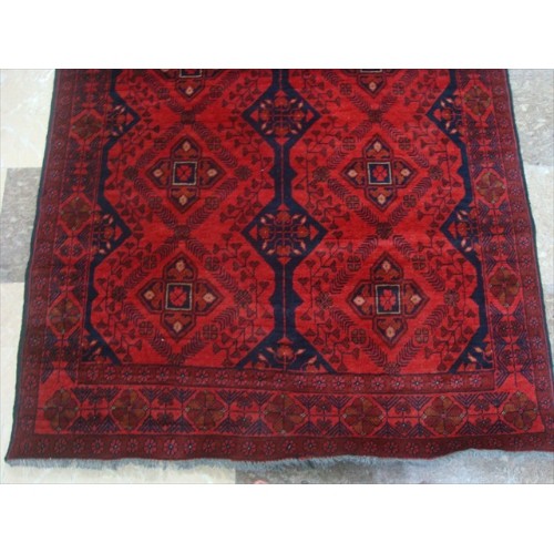 Exclusive Afghan Khal Muhamadi Dark Red Rectangle Area Rug Hand Knotted Wool Carpet'