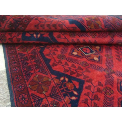 Exclusive Afghan Khal Muhamadi Dark Red Rectangle Area Rug Hand Knotted Wool Carpet'