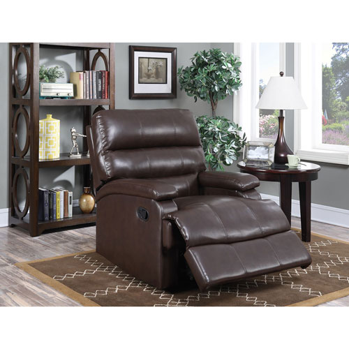 Joyce Traditional Faux Leather Recliner Chair - Java - Only at Best Buy