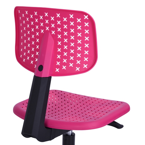 IWC Low Back Adjustable Task Chair Swivel Armless Study Chair - Pink