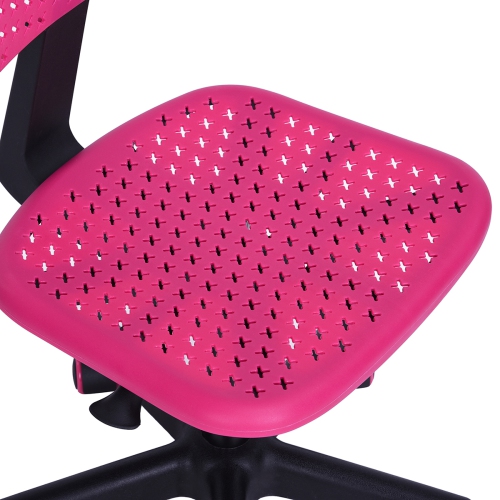 IWC Low Back Adjustable Task Chair Swivel Armless Study Chair - Pink