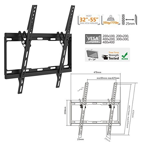 PETIT SUPPORT MURAL INCLINABLE TÉLÉ ACL DEL PLASMA DURAMEX, SUPPORT D'ÉCRAN, INCLINABLE 14, 32 À 55 PO