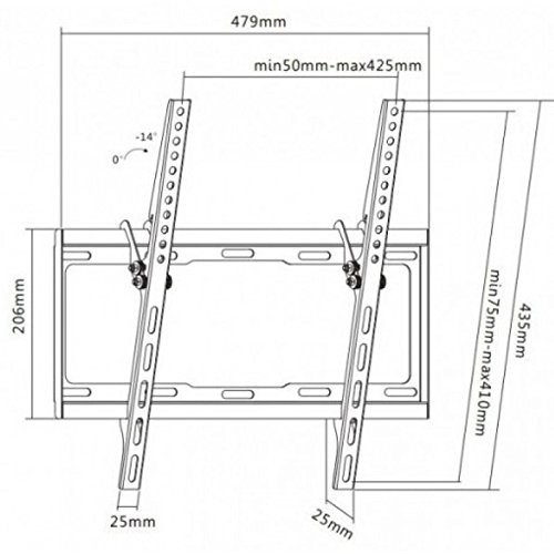 DURAMEX LCD LED PLASMA TV SMALL TILT WALL MOUNT, SCREEN BRACKET, TILT 14, 32" to 55"